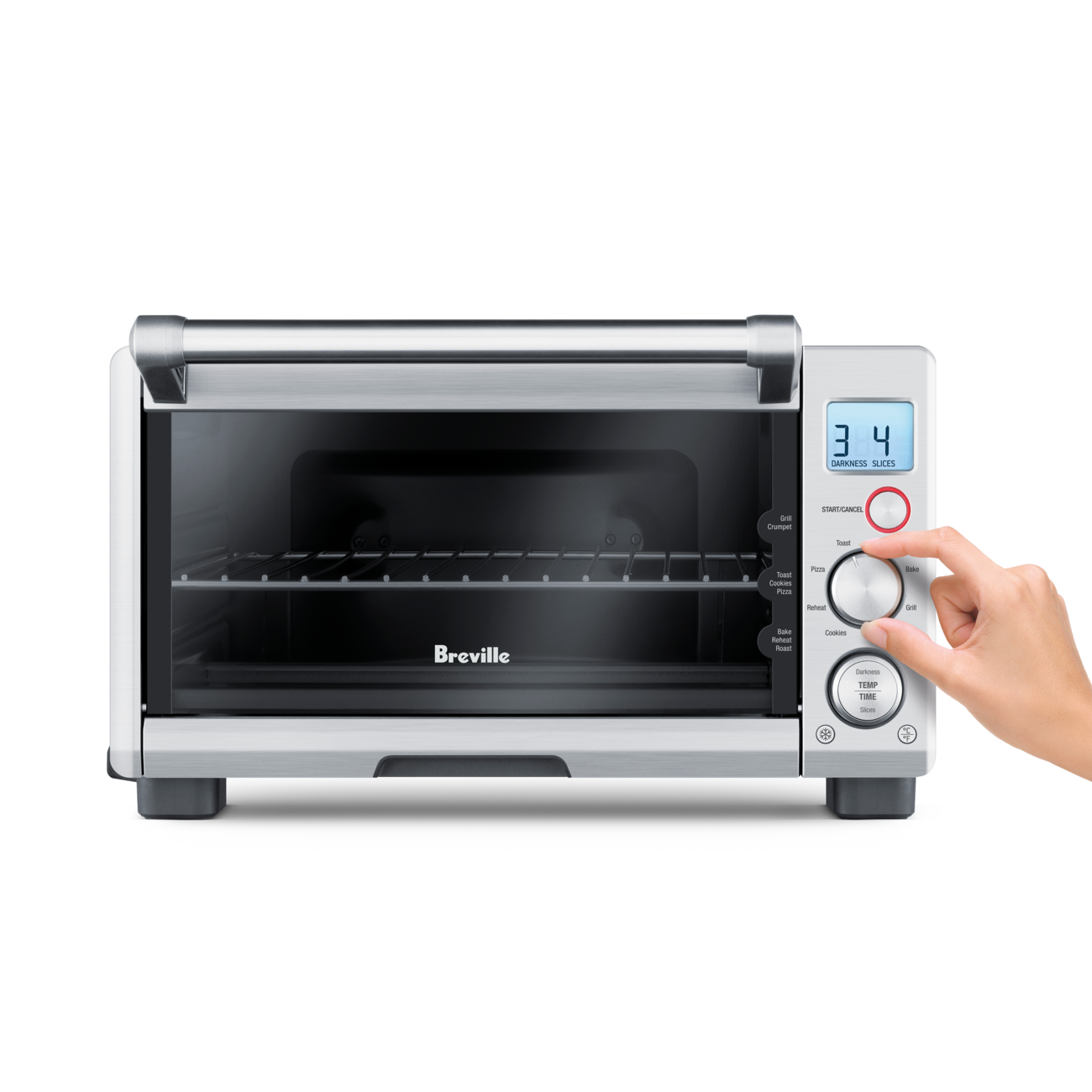 Breville Breville Compact Smart Oven BOV650 in brushed stainless steel, manufacturer front view