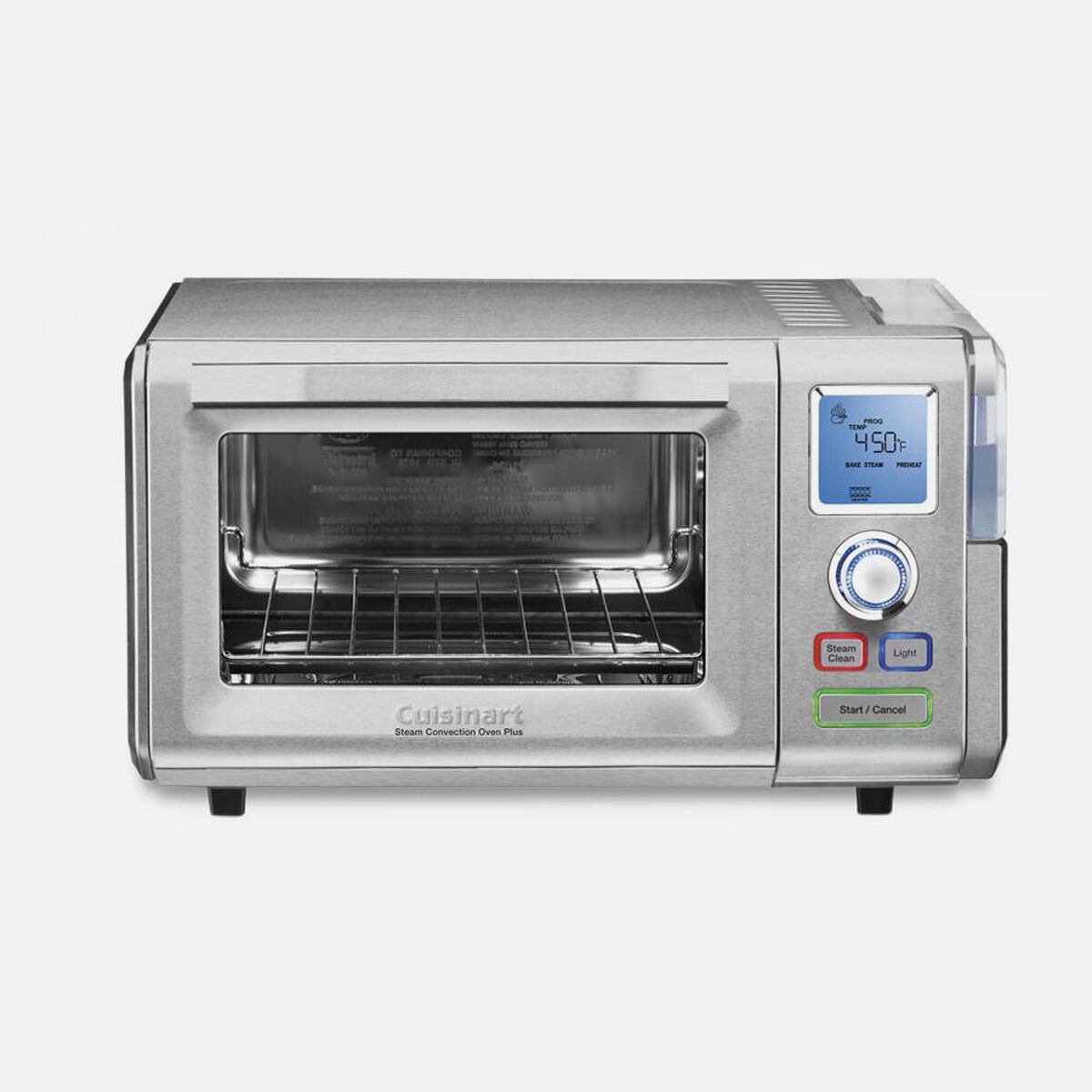 Cuisinart CSO-300N stainless countertop convection steam oven with one glass-front cavity, front display and side water reservoir
