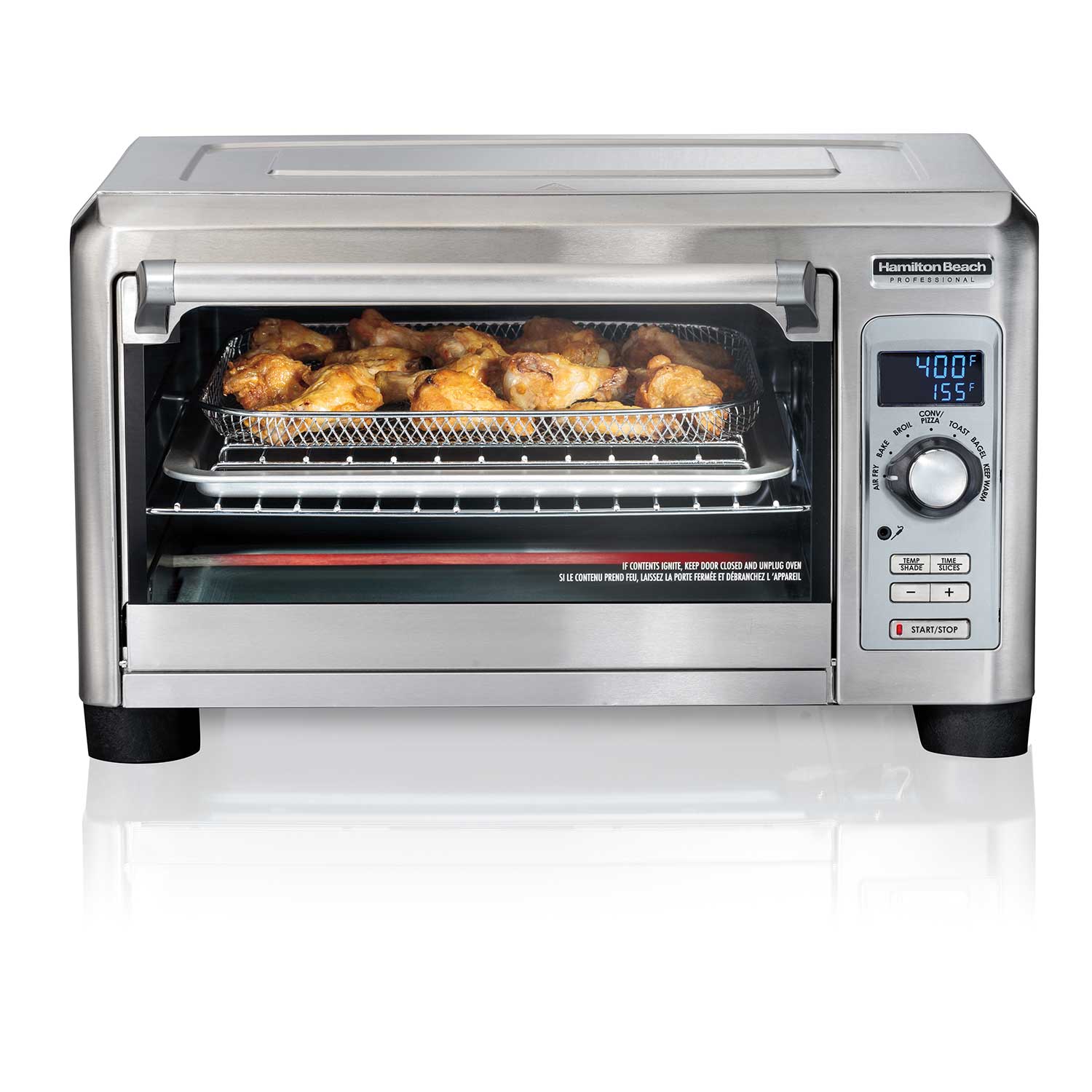 Hamilton Beach Professional Sure-Crisp Digital Air Fryer Countertop Oven model 31243, stainless exterior, single cavity and digital control panel