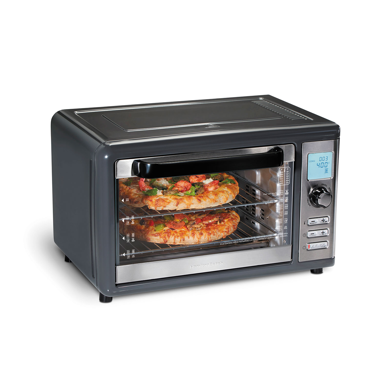 Hamilton Beach Sure-Crisp XL Digital Air Fryer Oven 31390, shown from the front with its digital control panel and one large oven cavity