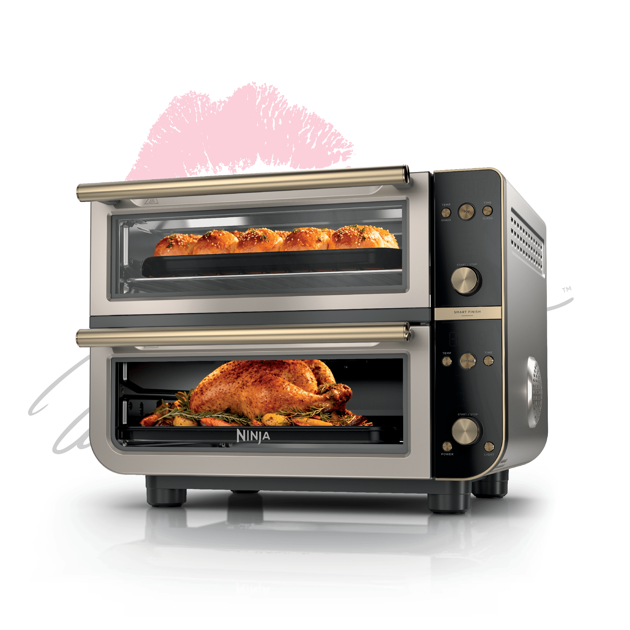 Ninja DCT801SD Double Oven Pro in Stone Gold, manufacturer studio rendering